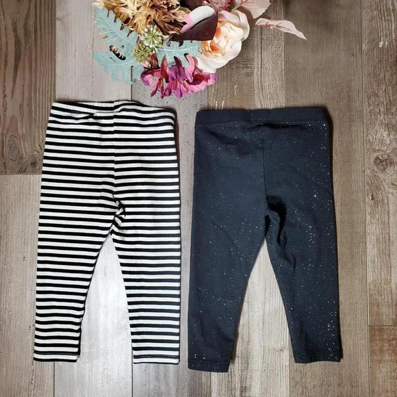 Cat & Jack Baby Toddler Girl Size 18M Glittery Casual Leggings Pants Bundle - Picture 6 of 12